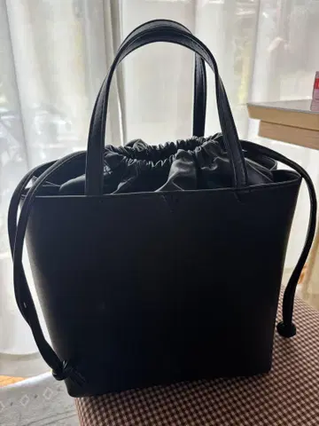 대용량 인조 가죽 복조리 핸드백