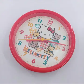 헤이세이 레트로 헬로키티 벽걸이 시계 산리오 1996