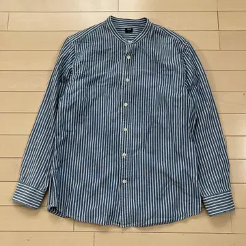 8.22 UNIQLO 유니클로 긴팔 셔츠 스트라이프 블루 M