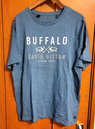 미사용품 BUFFALO 티셔츠 XL 블루 그레이