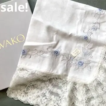 가격 인하 새상품 WAKO 긴자 와코 무릎담요 손수건 레이스 자수 박스형