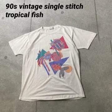 90s 싱글 스티치 열대어 tropical fish 아트 ART USA제
