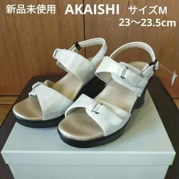 미사용 새상품 AKAISHI 아카이시 펄 화이트 더블 스트랩 사이즈 M
