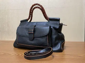 OTTINO 블랙 가죽 핸드백