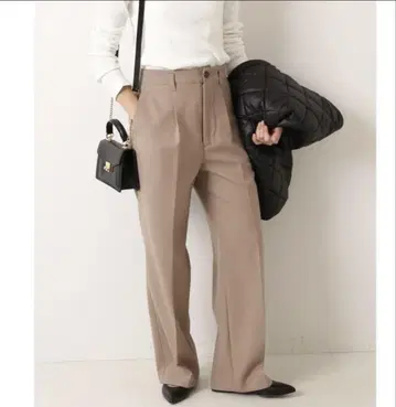 Spick&Span 하이브리드 더블 크로스 원턱 팬츠
