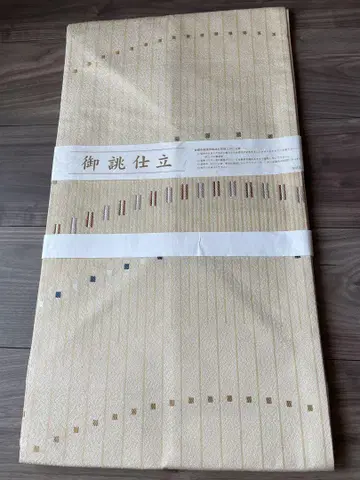 나고야 오비 크림색 스트라이프 무늬