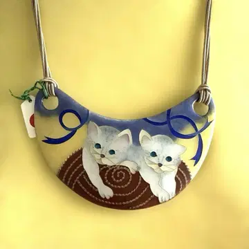 유선 칠보 (은) 고양이 펜던트 (초커 B 네코, 고양이)