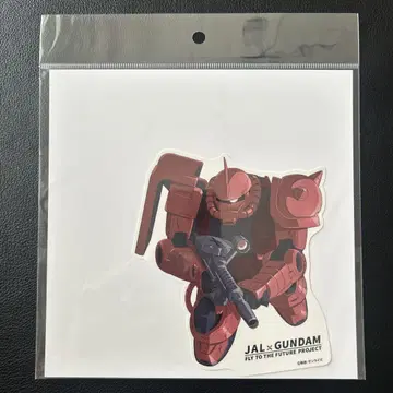 공항 한정 JAL x GUNDAM 트래블 스티커 샤아 자쿠