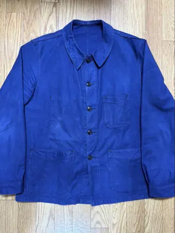 프렌치 빈티지 블루 몰스킨 자켓