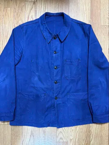 프렌치 빈티지 블루 몰스킨 자켓