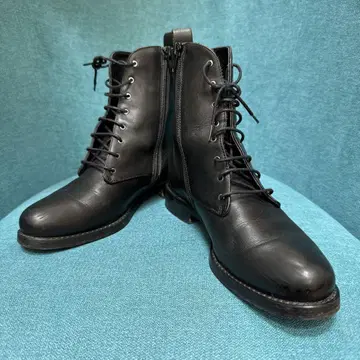 FABIO RUSCONI 블랙 가죽 지퍼 부츠 36 23.5cm