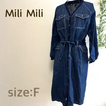 Mili Mili 데님 롱 원피스 겉옷 셔츠원피스 넉넉한 스타일