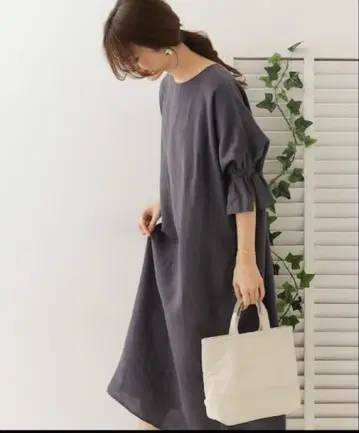 어반 리서치 린넨 100% 캔디 슬리브 맥시 원피스