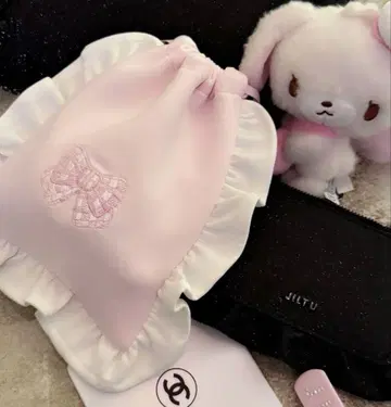 JILTU 복조리 파우치 리본 핑크 프릴