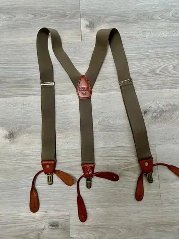 오르구이유 카키 Y자형 서스펜더