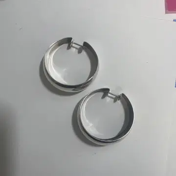실버 925 후프 귀걸이 중형 심플