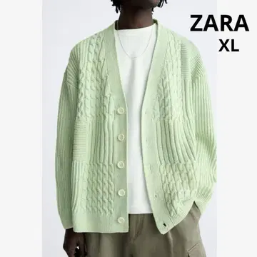 케이블 니트 가디건 ZARA 텍스처 소재 자라