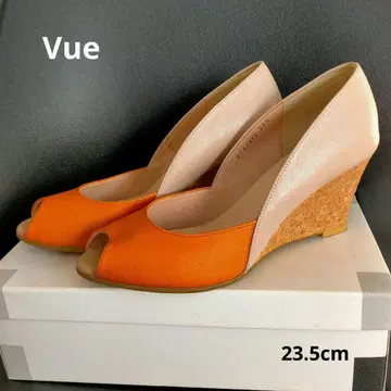 [ E ] Vue EIZO 오렌지 베이지 우드 힐 오픈토 샌들