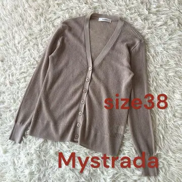 새상품급 마이 스트라다 시어 리브 가디건 M 더스티 핑크