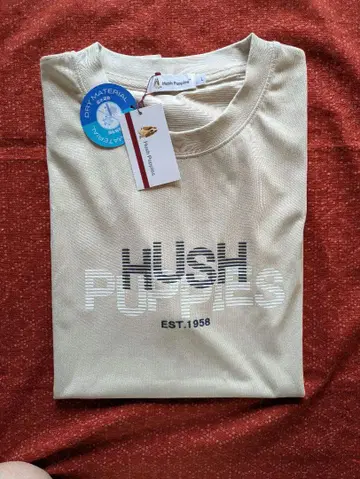 HUSH PUPPIES 베이지 반팔 티셔츠