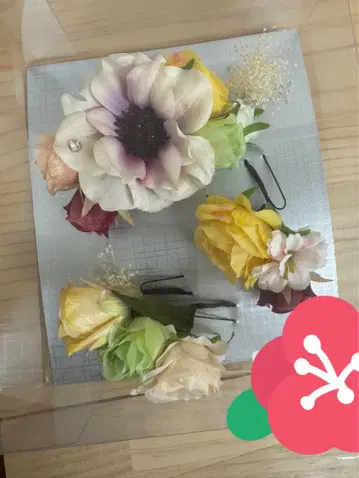 다색 조화 머리 장식 세트