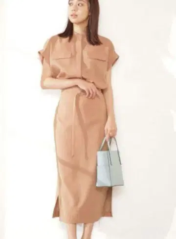 나노 유니버스 멜란지 드라이 사이드 슬릿 I라인 스커트