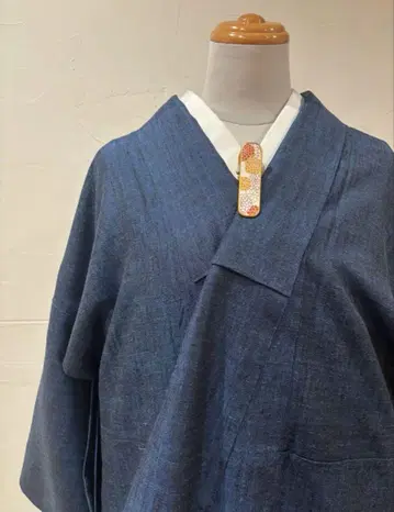 기모노 명주홑옷 네이비 컬러 부드럽고 추천 새상품급 중고