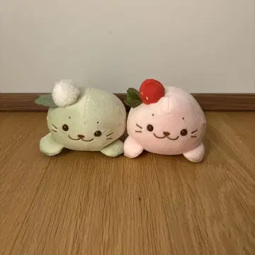 시로탄 마스코트 말차라떼 딸기라떼 봉제 인형 레어