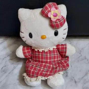 헬로키티 봉제 인형 체크 산리오