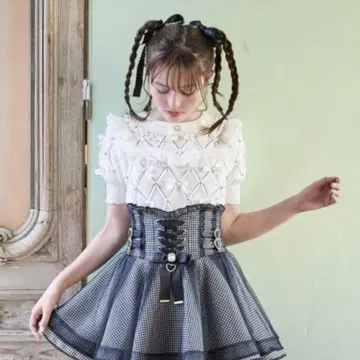 리즈리사 메니 비쥬 리본 다이아 니트탑