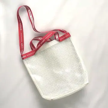 [ 레어 ] beautiful people PVC bag 클리어 빨간색