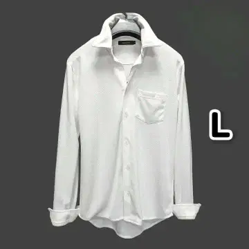 SOMEDIFF 이탈리안 카라 올 패턴 긴팔 셔츠 L v7a