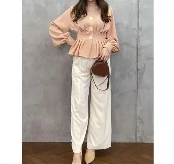 에이미 이스트 월 새상품 택 더블 벨트 와이드 팬츠