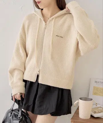 (완판 아이템) 후드 리브 니트 아우터