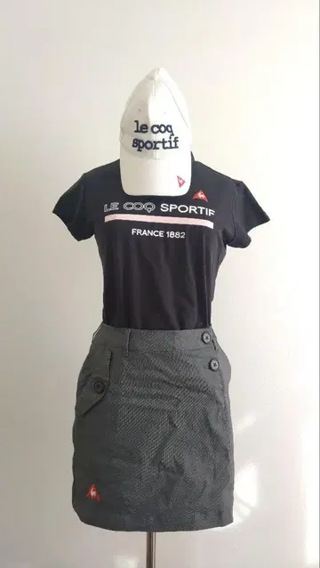 le coq sportif 티셔츠 스커트 캡 세트