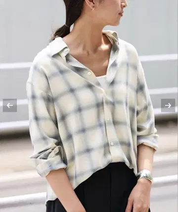 FRAMeWORK 레이온 체크 셔츠