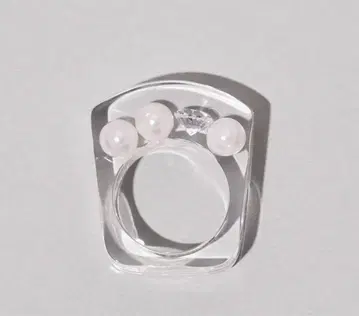 Jutique Luxe Ring 2 _white 펄 크리스탈 반지