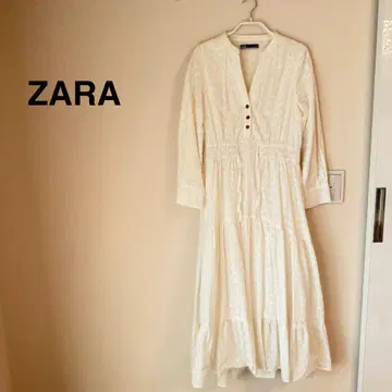 ZARA 컷워크 자수 원피스 화이트
