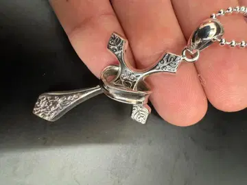 실버 925 소재 크로스 목걸이 링 크로스 925 볼 체인 포함