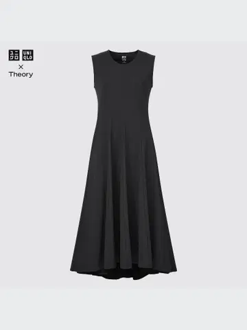 UNIQLO Theory 슬리브리스 플레어 원피스 블랙