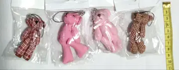 봉제 인형 스트랩 4개 세트
