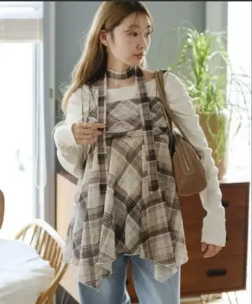 체크 아시메 튜닉