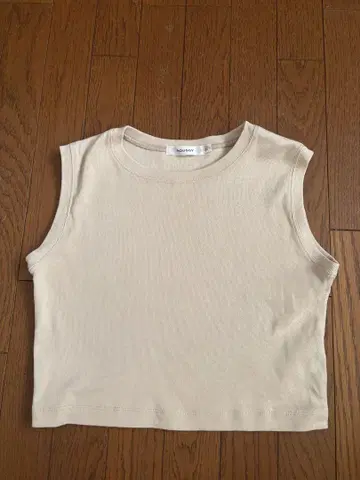 MOUSSY 베이지 슬리브리스 상의 F 사이즈