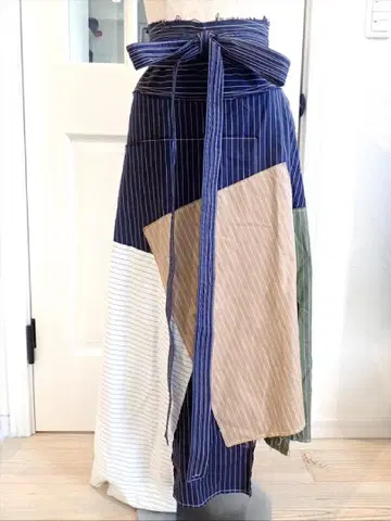 JW ANDERSON 스트라이프 패치워크 롱 스커트 [UK8]