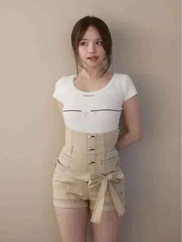 andmary 앤드마리 Putty ribbon tops 화이트
