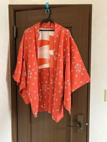 [일본 의류] [실밥 부착] 겉옷 꽃무늬 오렌지