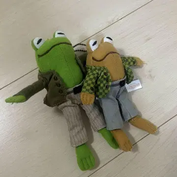개구리와 두꺼비 봉제 인형 마스코트 2개 세트