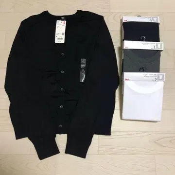 유니클로 가디건 반팔 T셔츠 3점 새상품, 미사용
