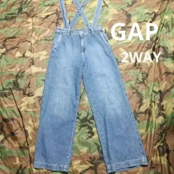 GAP 2WAY 서스펜더 와이드 데님 팬츠