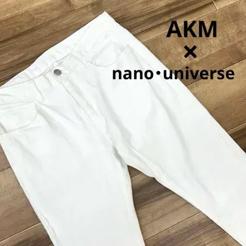 AKM x nano universe 별주 화이트 데님 앵클 크롭 S